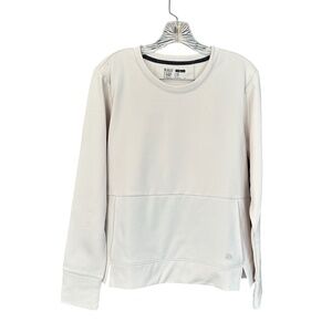 5.11 Women's Fleece Lined Pullover Crew Neck Kangaroo Pocket Cream Size Large